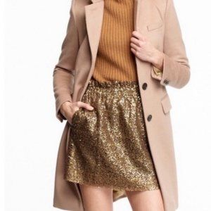 J. Crew gold sequin skirt